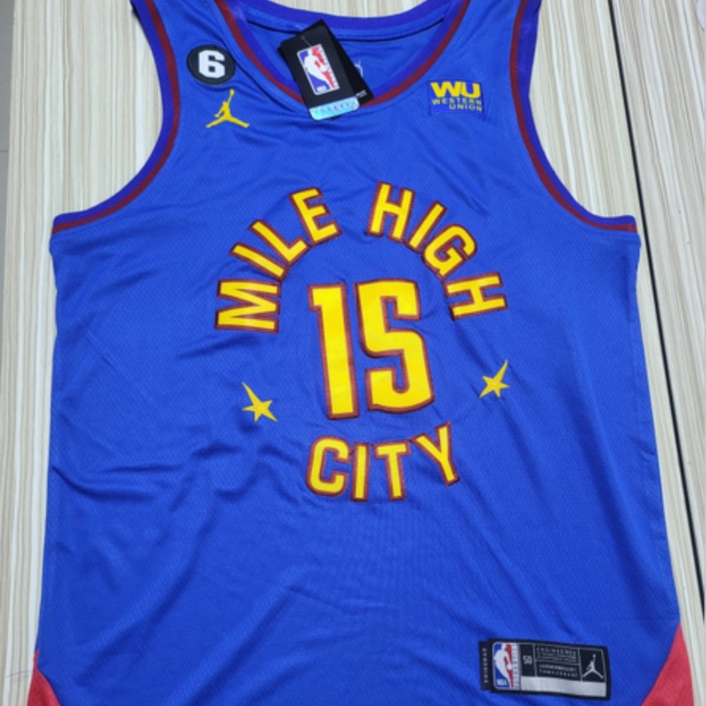Men's Denver Nuggets #15 Nikola Jokic Blue